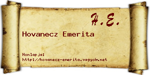 Hovanecz Emerita névjegykártya